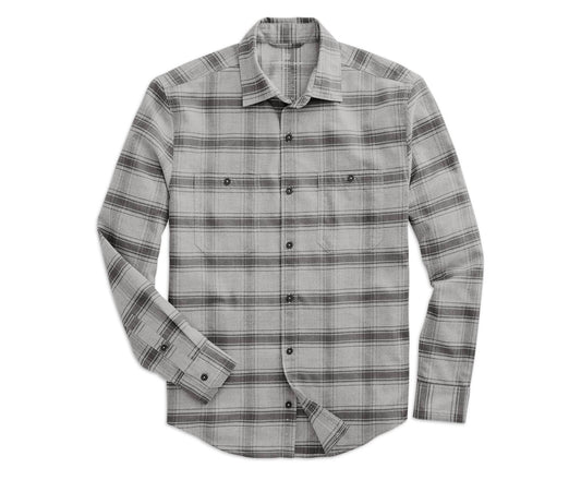 #1 WARMKNIT Flannel Shirt Grey Heather Cabin Plaid | Mack Weldon ZRT6_X0ZUV01